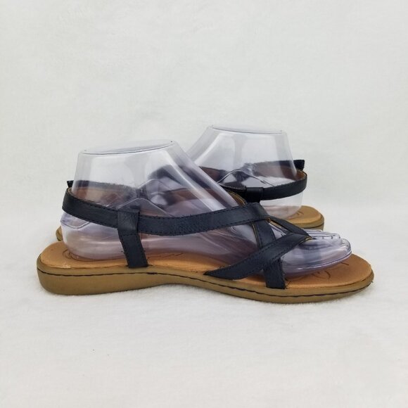 ✅B.O.C Born Concept Black Faux Leather Thong Strappy Slingback Sandals Womens 8M - Picture 10 of 11